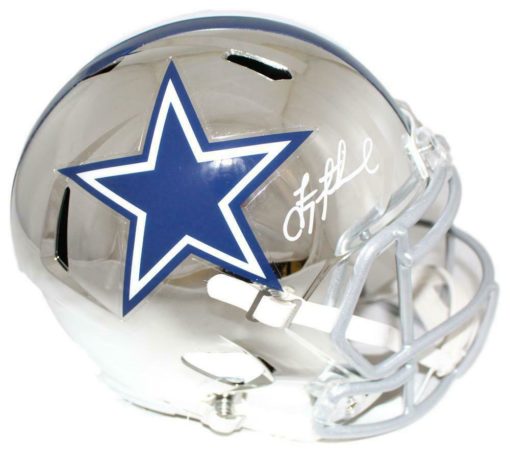 Troy Aikman Autographed/Signed Dallas Cowboys Chrome Replica Helmet BAS 22945