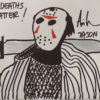 Ari Lehman Signed Friday The 13th Sketch 11x14 Canvas Deaths Matter JSA 22965