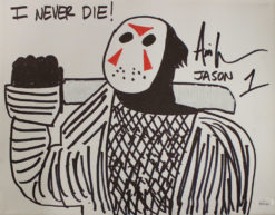 Ari Lehman Signed Friday The 13th Sketch 11x14 Canvas I Never Die JSA 22968