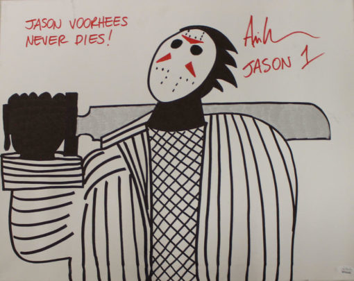 Ari Lehman Signed Friday The 13th Sketch 16x20 Canvas Jason Never Dies JSA 22978