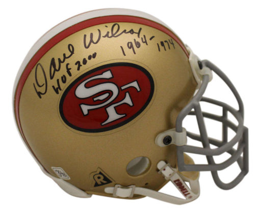 Dave Wilcox Signed San Francisco 49ers Authentic TB Mini Helmet HOF OA 23085