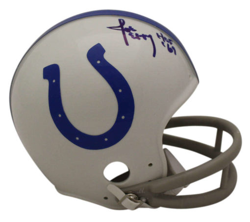 Joe Perry Autographed/Signed Baltimore Colts 2Bar Mini Helmet HOF OA 23175