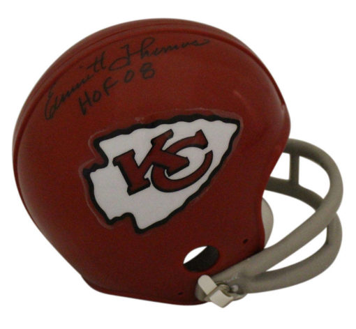 Emmitt Thomas Autographed Kansas City Chiefs 2-Bar Mini Helmet HOF OA 23178