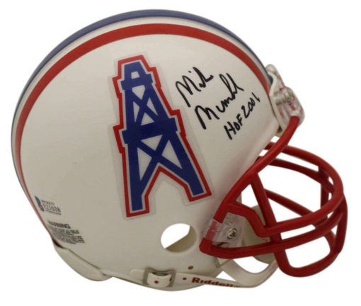 Mike Munchak Autographed/Signed Houston Oilers Mini Helmet HOF BAS 23236