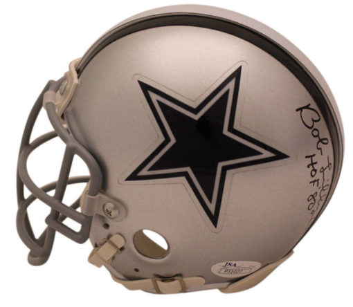 Bob Lilly Autographed Dallas Cowboys Custom Mini Helmet HOF JSA 23269