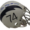 Ron Mix Autographed San Diego Chargers Custom Mini Helmet 2 Insc BAS 23272