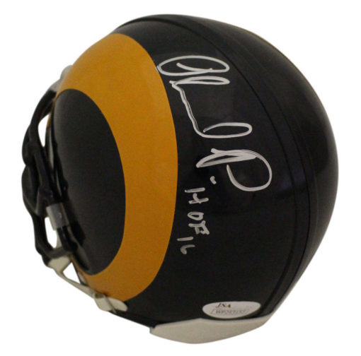 Orlando Pace Autographed St Louis Rams Custom TB Mini Helmet HOF JSA 23335