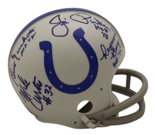 Baltimore Colts Legends Signed 2Bar Mini Helmet Mackey Donovan +6 BAS 23444