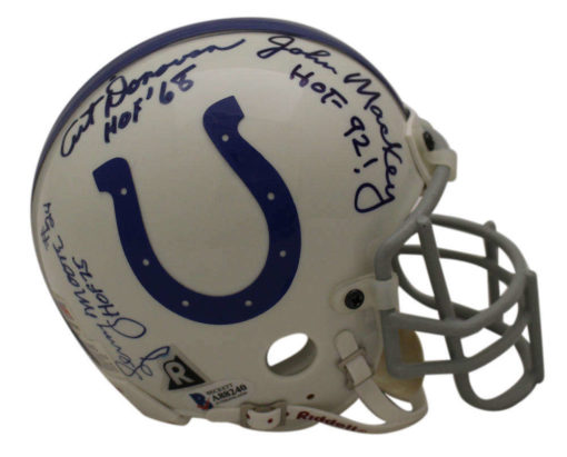 Baltimore Colts Hall of Famers Signed Auth Mini Helmet Unitas Berry +5 BAS 23460