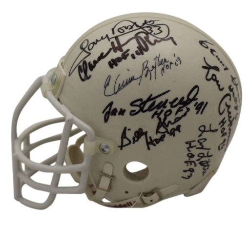 15 Hall of Famers Signed NFL Shield Mini Helmet Dudley Perry Creekmur BAS 23464