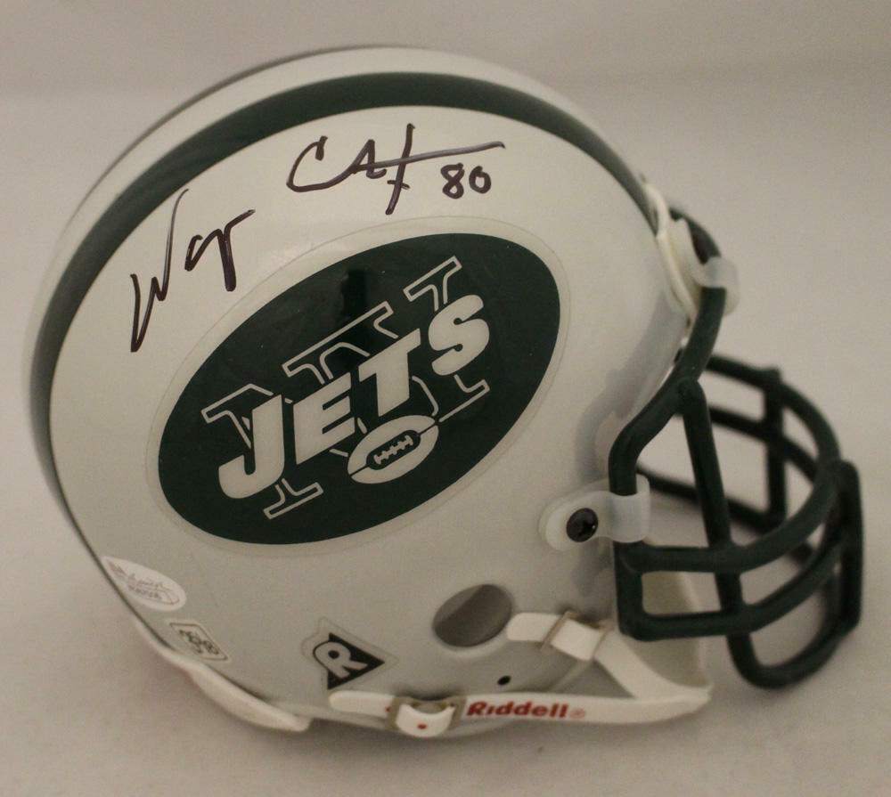 Wayne Chrebet Autographed/Signed New York Jets Chrome Mini Helmet JSA