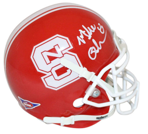 Mike Glennon Autographed/Signed North Carolina State Red Mini Helmet 23579