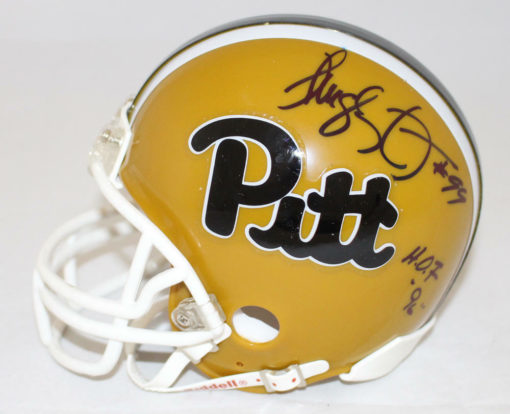 Hugh Green Autographed/Signed Pittsburgh Panthers Mini Helmet HOF 23581