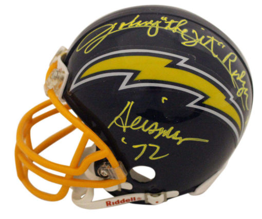 Johnny Rodgers Autographed San Diego Chargers Mini Helmet 2 Insc 23670