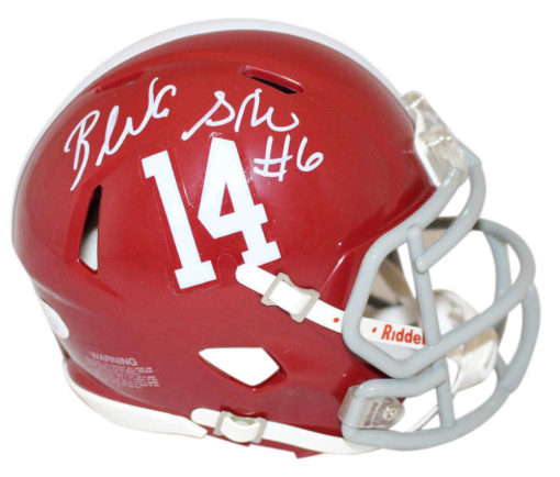 Blake Sims Autographed Alabama Crimson Tide Speed Mini Helmet JSA 23688