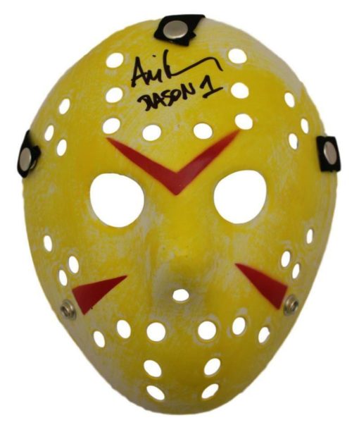 Ari Lehman Autographed Friday The 13th Replica Yellow Mask Jason BAS 23758