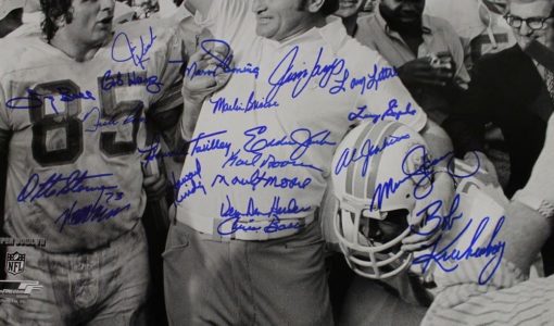 1972 Miami Dolphins Autographed 16x20 Photo 21 Signatures Little JSA 23794