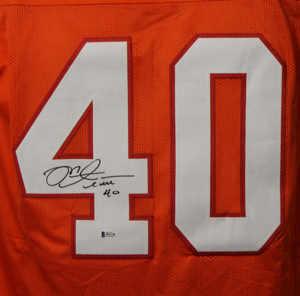 Mike Alstott Autographed/Signed Tampa Bay Buccaneers XL Orange Jersey BAS 23805 
