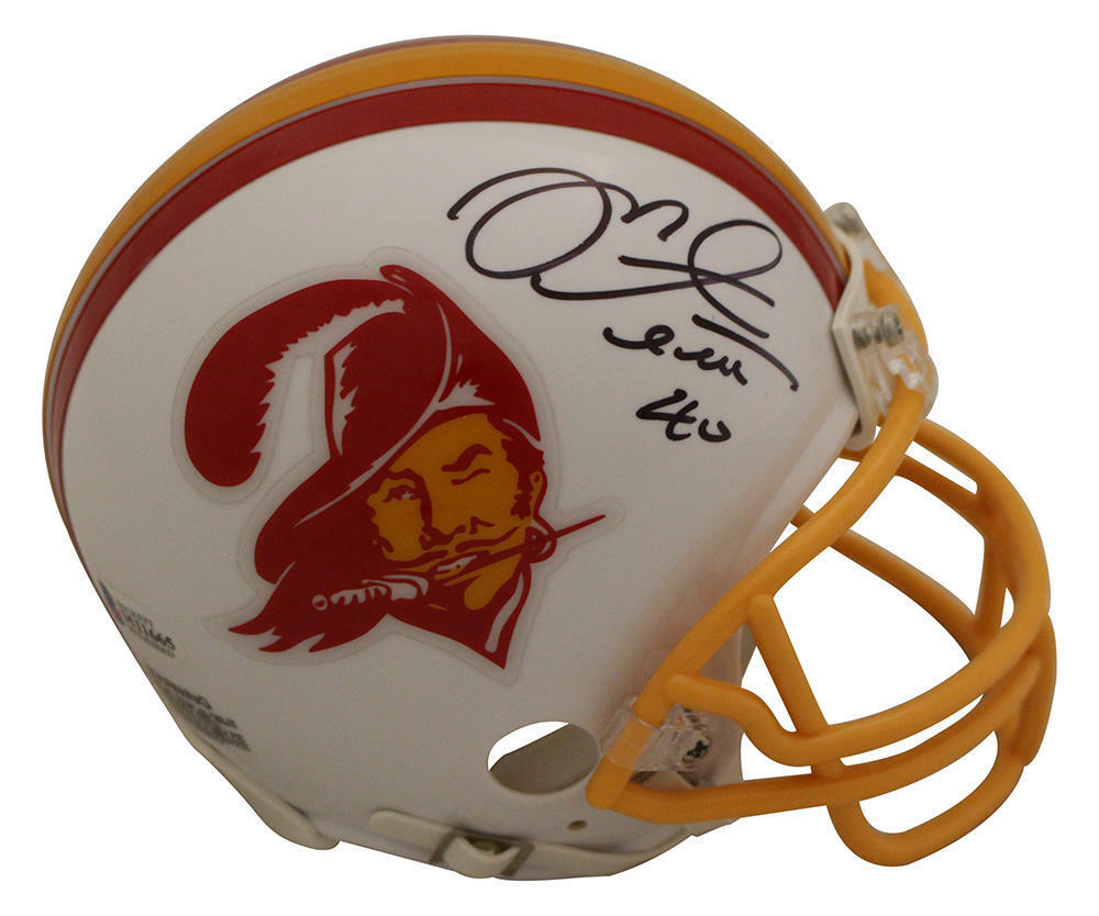Mike Alstott Autographed/Signed Tampa Bay Buccaneers 75-96 Mini Helmet BAS  23809