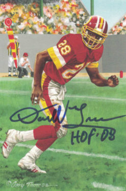 Darrell Green Autographed Washington Redskins Goal Line Art Card HOF Blue 23819