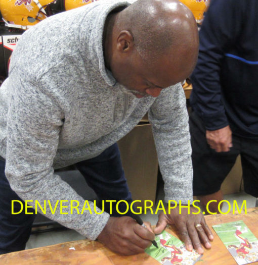 Darrell Green Autographed Washington Redskins Goal Line Art Card HOF Black 23820