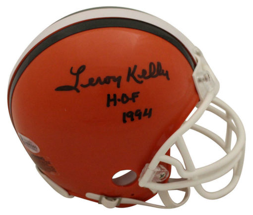 Leroy Kelly Autographed/Signed Cleveland Browns Mini Helmet HOF BAS 23837