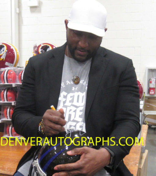 Ray Lewis Autographed/Signed Baltimore Ravens Authentic Helmet 7 Insc JSA 23839