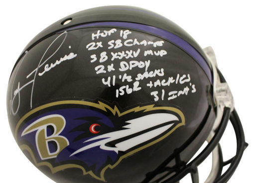 Ray Lewis Autographed/Signed Baltimore Ravens Authentic Helmet 7 Insc JSA 23839