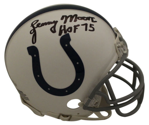 Lenny Moore Autographed/Signed Baltimore Colts Mini Helmet HOF BAS 23848