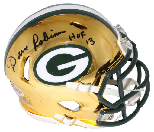 Dave Robinson Autographed/Signed Green Bay Packers Chrome Mini Helmet JSA 23853