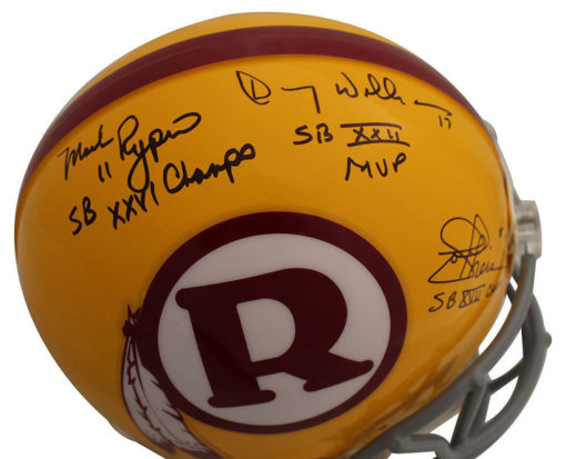 Washington Redskins QB Signed Authentic Helmet Rypien Theismann +1 JSA 23860
