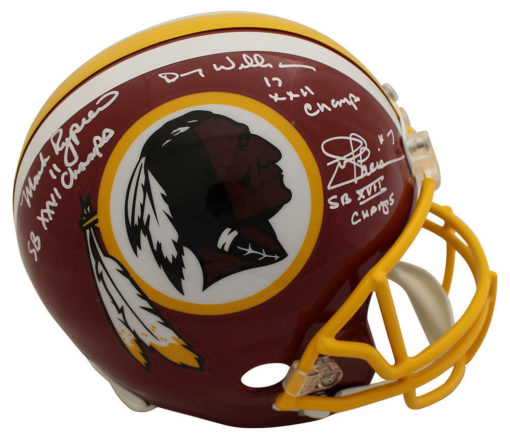 Washington Redskins QB Signed Replica Helmet Rypien Theismann +1 JSA 23862