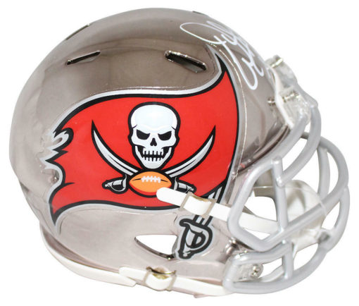 Warren Sapp Autographed Tampa Bay Buccaneers Chrome Mini Helmet HOF BAS 23865
