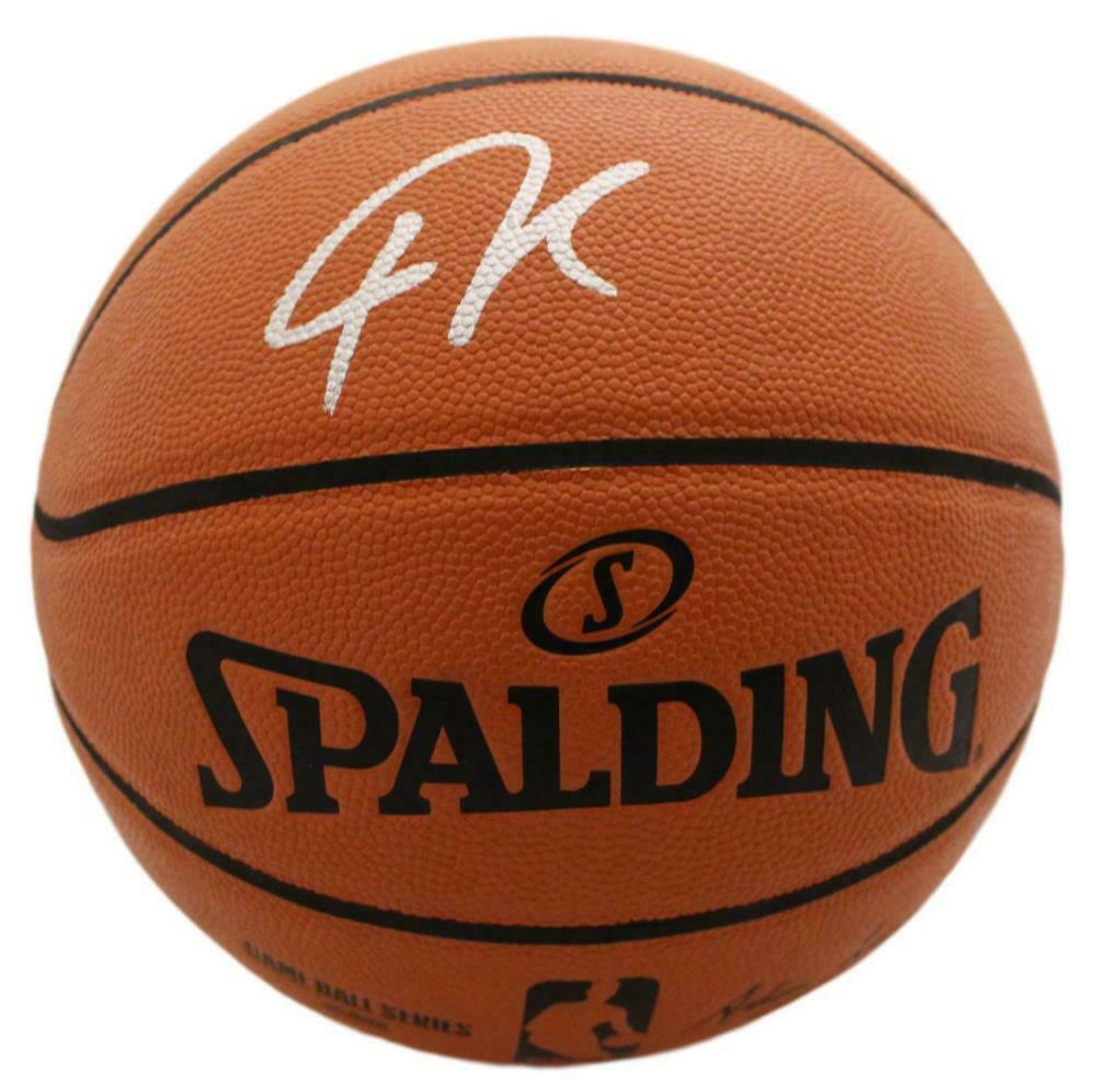 Giannis Antetokounmpo Signed Milwaukee Bucks Replica Game Basketball JSA 23924