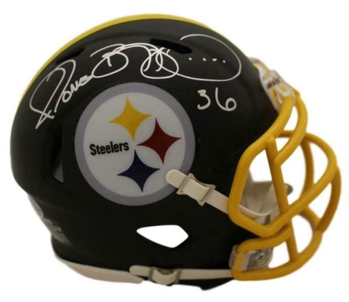 Jerome Bettis Signed Pittsburgh Steelers Black Matte Mini Helmet BAS 23929