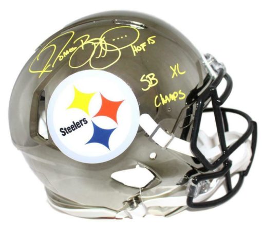 Jerome Bettis Signed Pittsburgh Steelers Chrome Proline Helmet 2 Insc BAS 23931