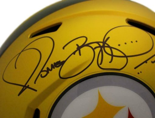 Jerome Bettis Signed Pittsburgh Steelers Blaze Replica Helmet 3 Insc BAS 23933