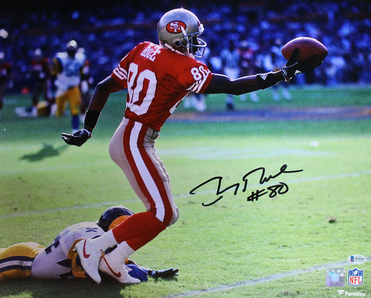 Jerry Rice Autographed/Signed San Francisco 49ers 16x20 Photo BAS 27640