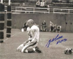 YA Tittle Autographed New York Giants 8x10 Bloody Horizontal Photo 15354