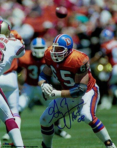 Gary Zimmerman Autographed/Signed Denver Broncos 8x10 Photo HOF insc 13963 PF