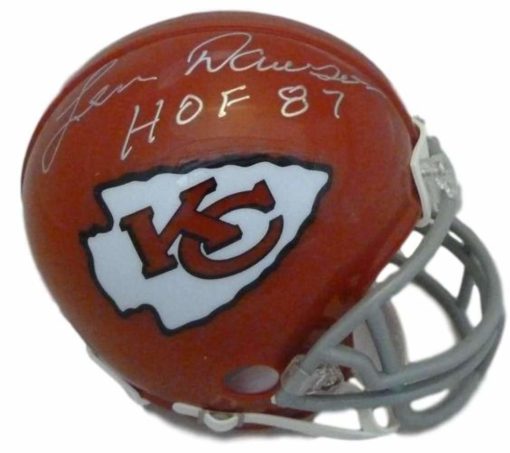 Len Dawson Autographed/Signed Kansas City Chiefs Mini Helmet HOF 87 JSA 11015