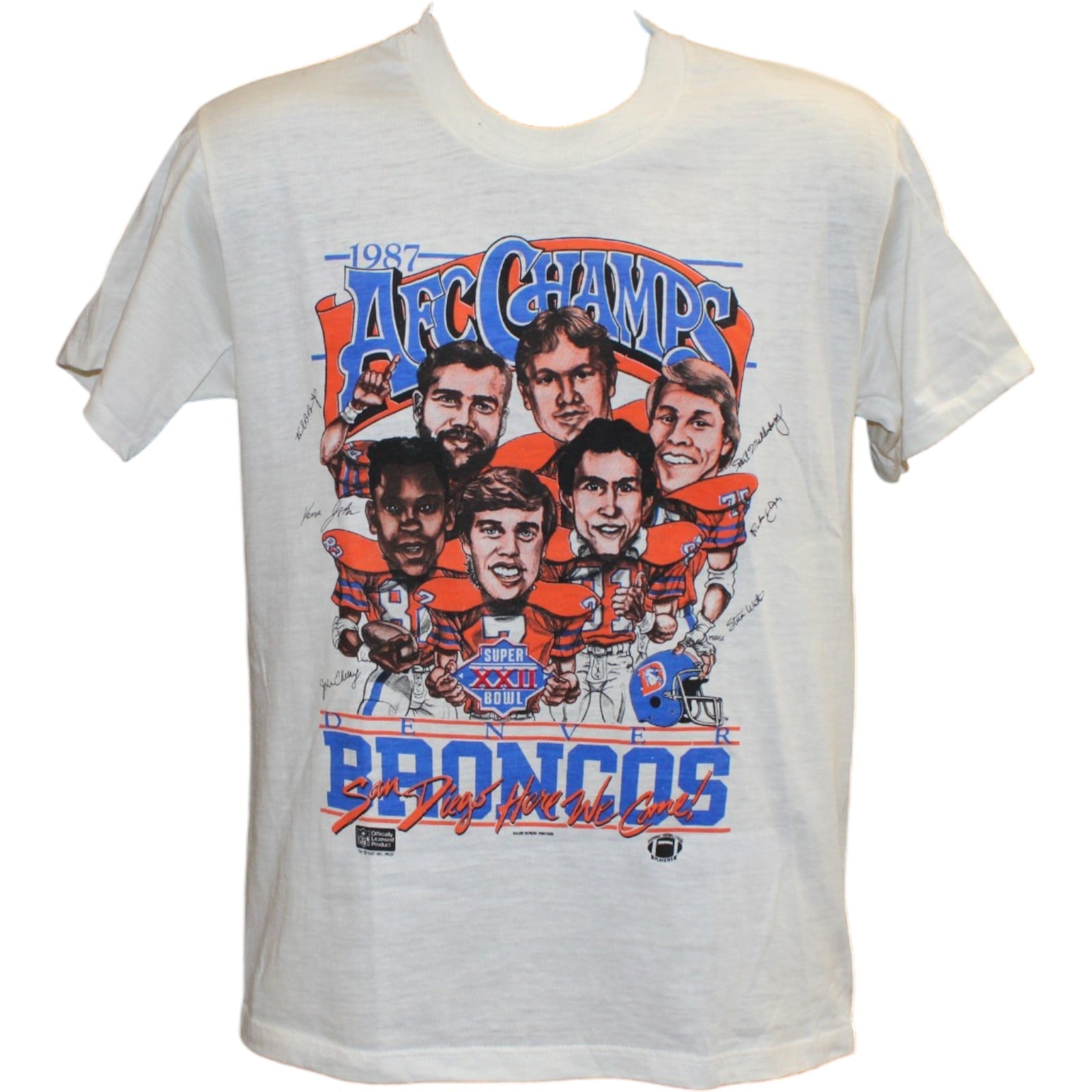 Vintage Denver Broncos 1984 AFC Champions Shirt Size Medium 58358
