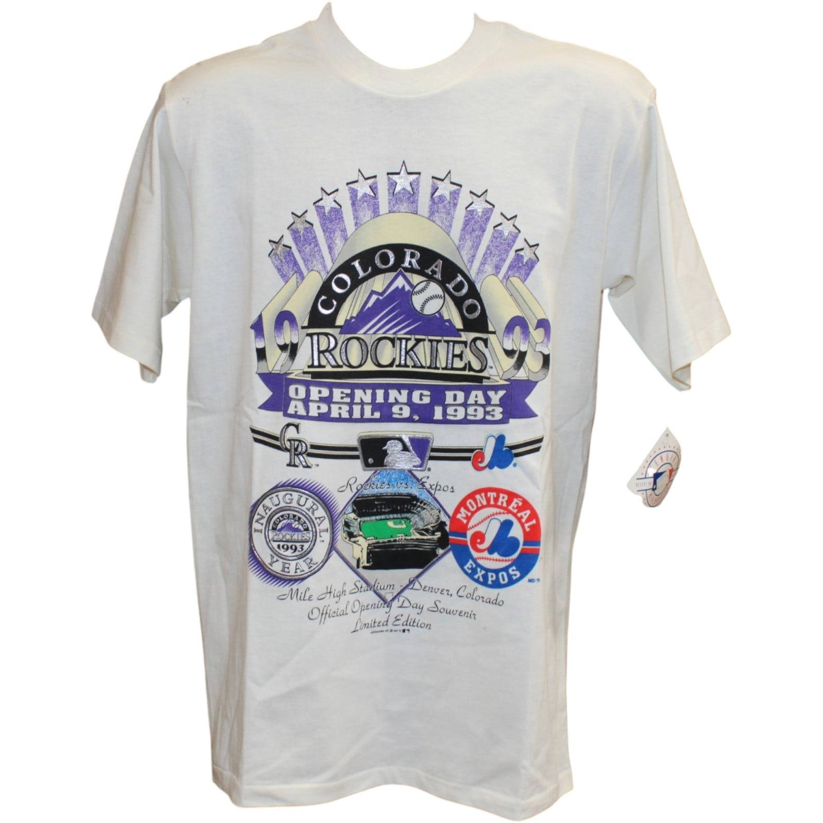 Colorado Rockies 1993 Opening Day Vs Montreal Expos Shirt Size M 58364