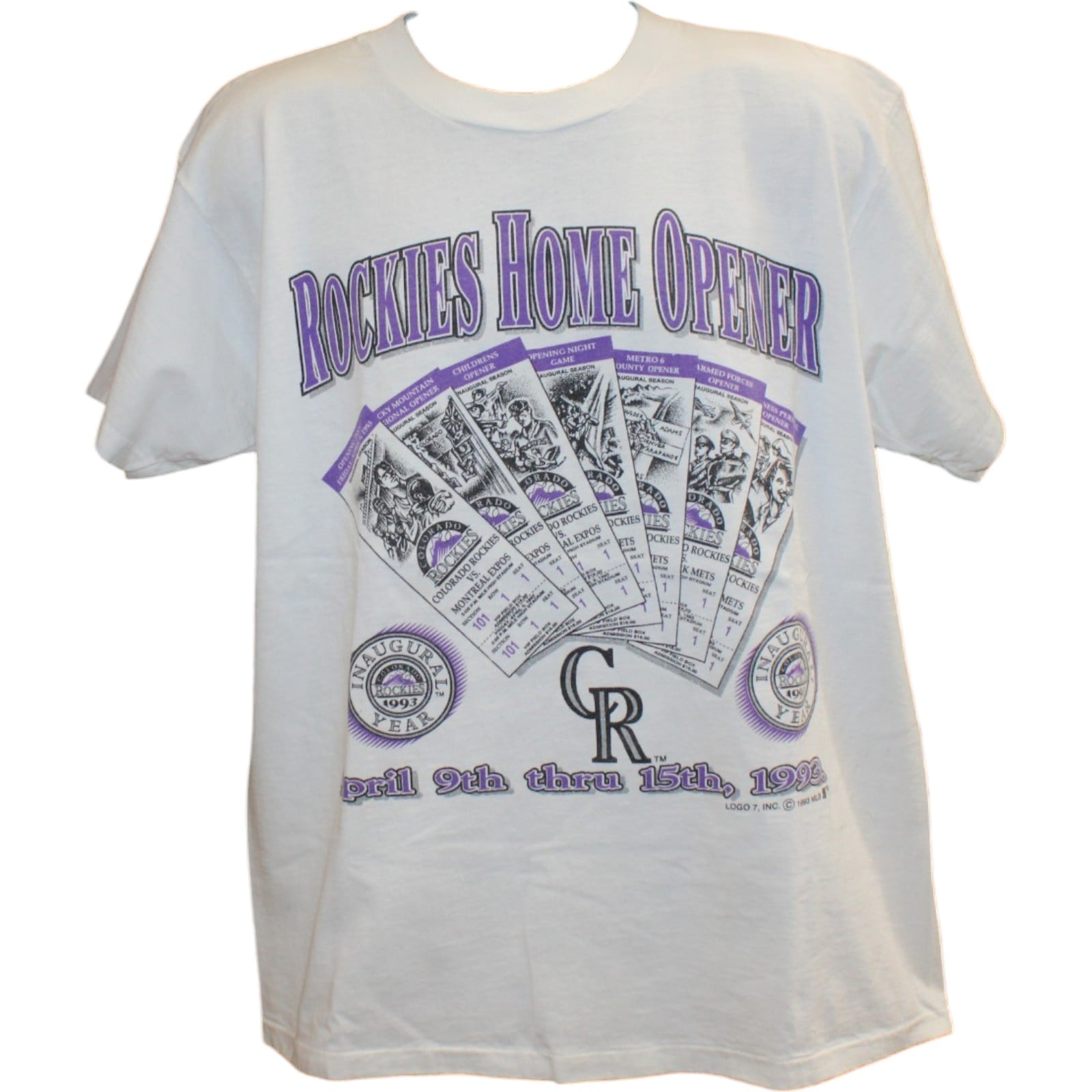 Colorado Rockies 1993 Opening Day Vs Montreal Expos Shirt Size M 58365