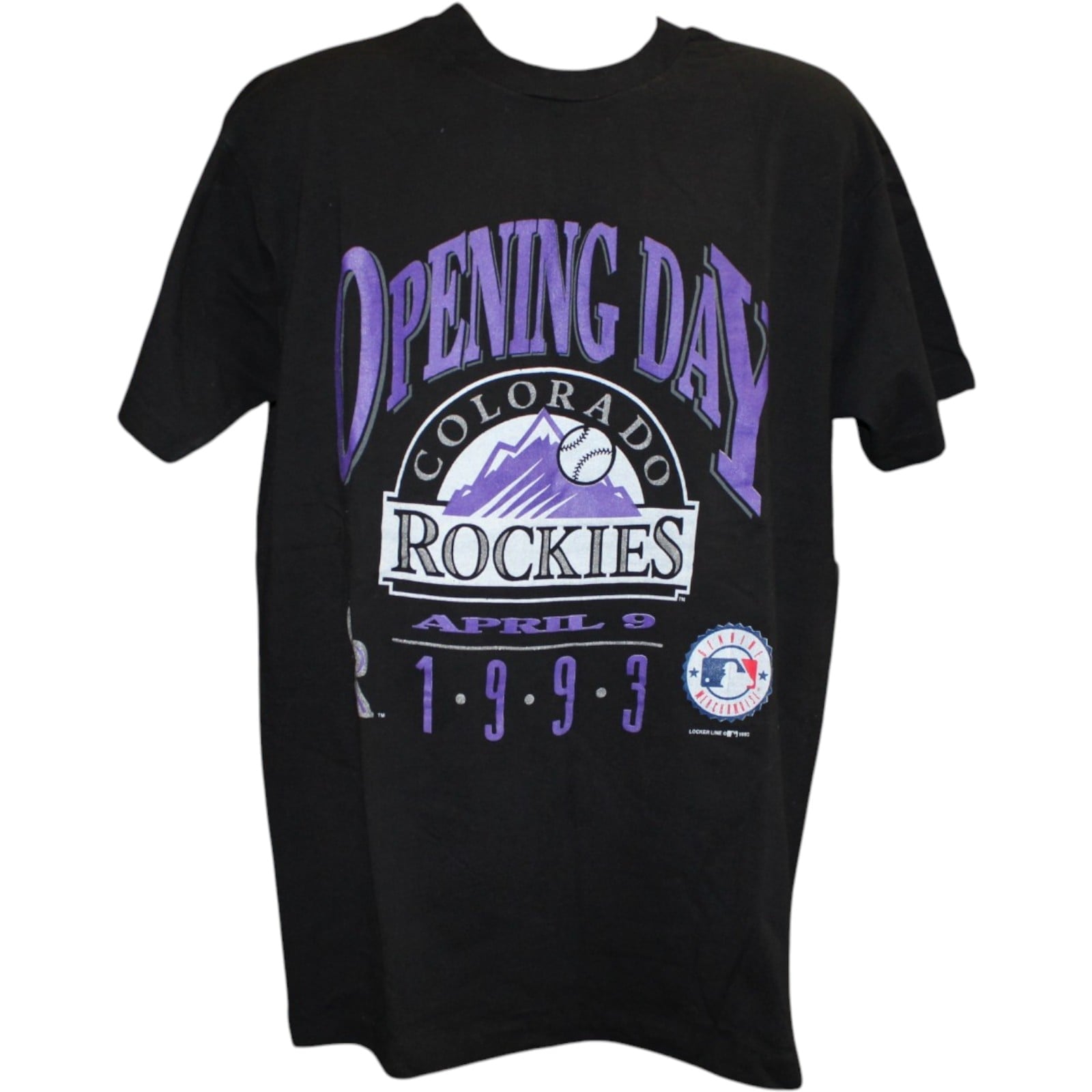 Colorado Rockies 1993 Opening Day Black Fruit of Loom Shirt Size XL 58370