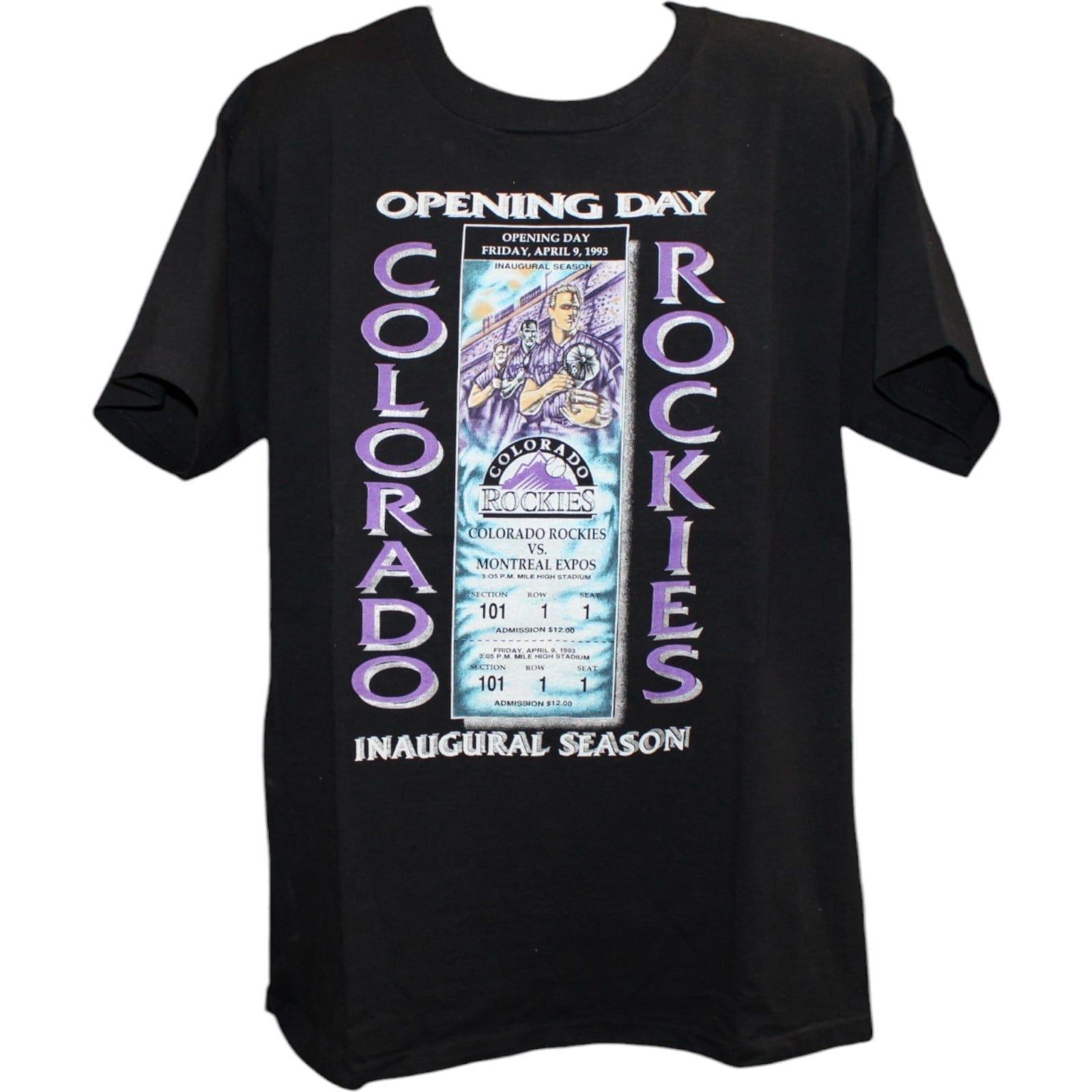 Colorado Rockies 1993 Opening Day Black Tultex Batting Shirt Size XL 58371