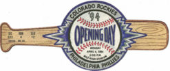 Colorado Rockies 1994 Opening Day Bat Ticket Stub vs Philadelphia Phillies 80118