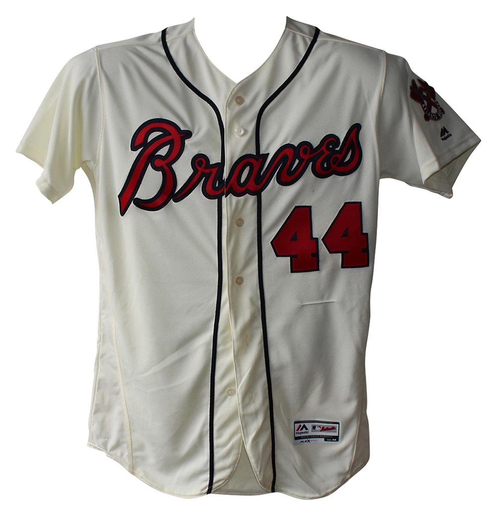 Hank Aaron Signed Atlanta Braves Authentic Majestic Cream 44 Jersey JSA  21007 – Denver Autographs