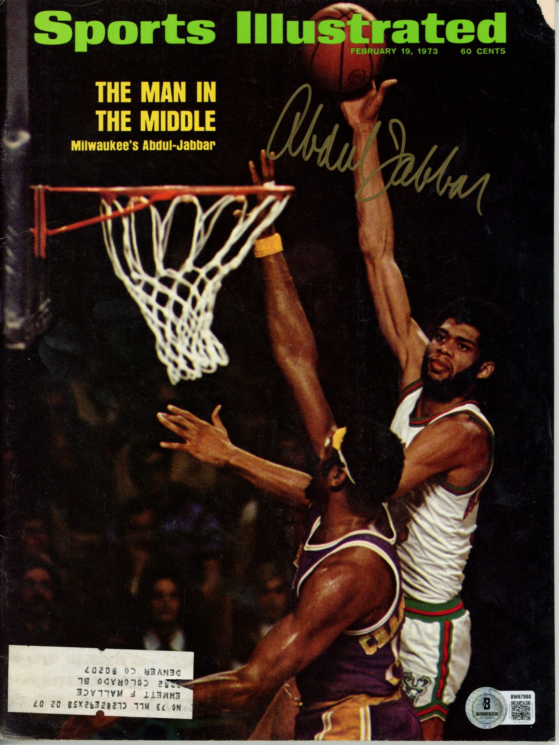 Kareem Abdul-Jabbar Signed Milwaukee Bucks 1973 Sports Illustrated Beckett 56513 1 Kareem Abdul-Jabbar Signed Milwaukee Bucks 1973 Sports Illustrated Beckett 56513
