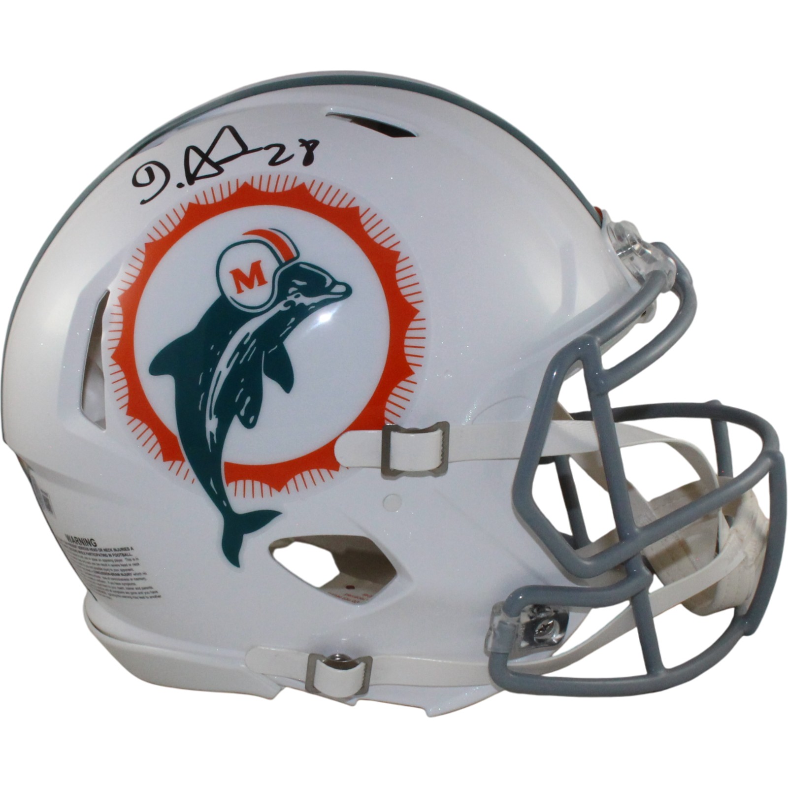 Devon Achane Autographed Miami Dolphins Authentic Tribute Helmet Beckett W 54977